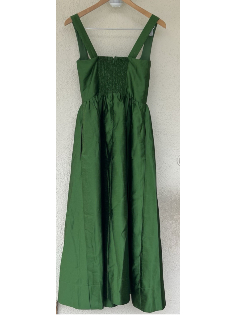 New Tuckernuck Green Dupioni Esme Midi Dress XS Formal Wedding Guest Elegance - Picture 8 of 11